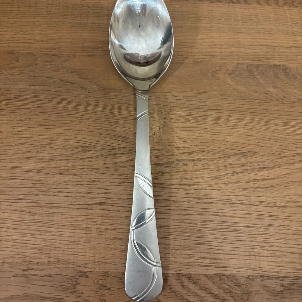 Cambridge Felicity Stainless Frosted Serving Set Fork Spoon And‎ Pierced Spoon